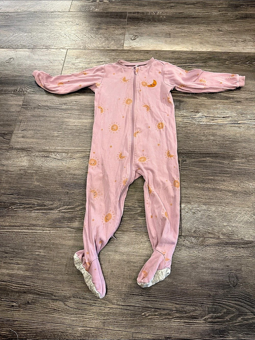 Pekkle Organically Grown Cotton Footed Sleeper Pink Baby 24M